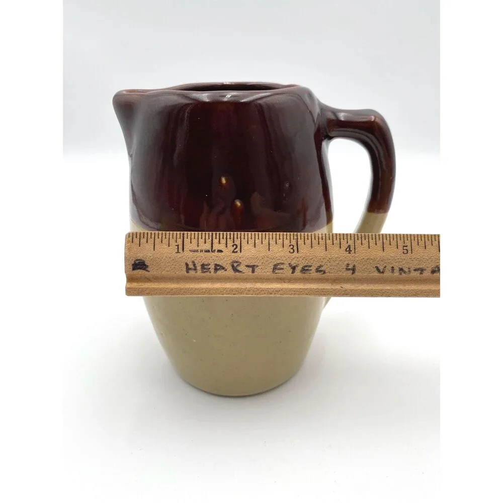 Zanesville Brown & Tan Stoneware Pitcher Rustic Table Setting